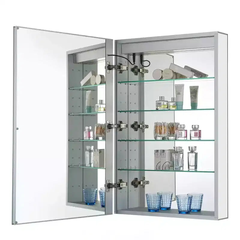 Armoire à pharmacie miroir sans cadre avec éclairage LED