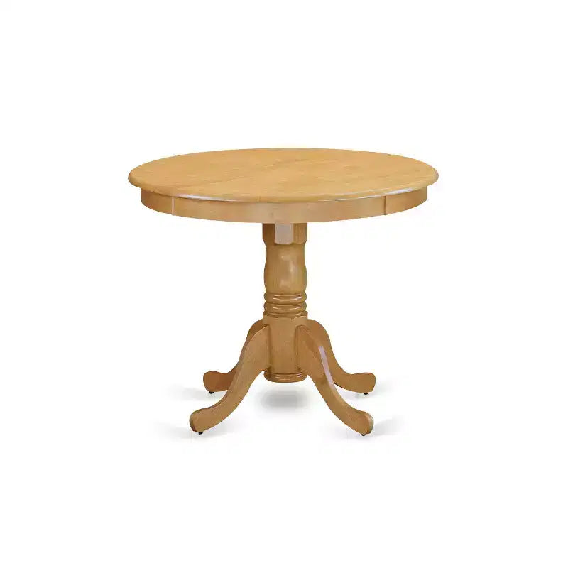 Table à dînette ronde en chêne de 36 pouces, 55 pièces, et deux chaises Parson