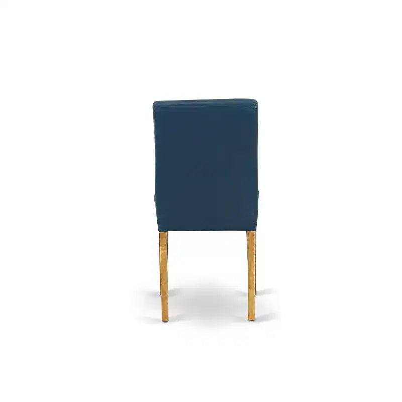 Table à dînette ronde en chêne de 36 pouces, 55 pièces, et deux chaises Parson