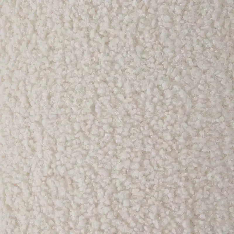 Pouf de rangement rond touffeté en bouclette - Blanc