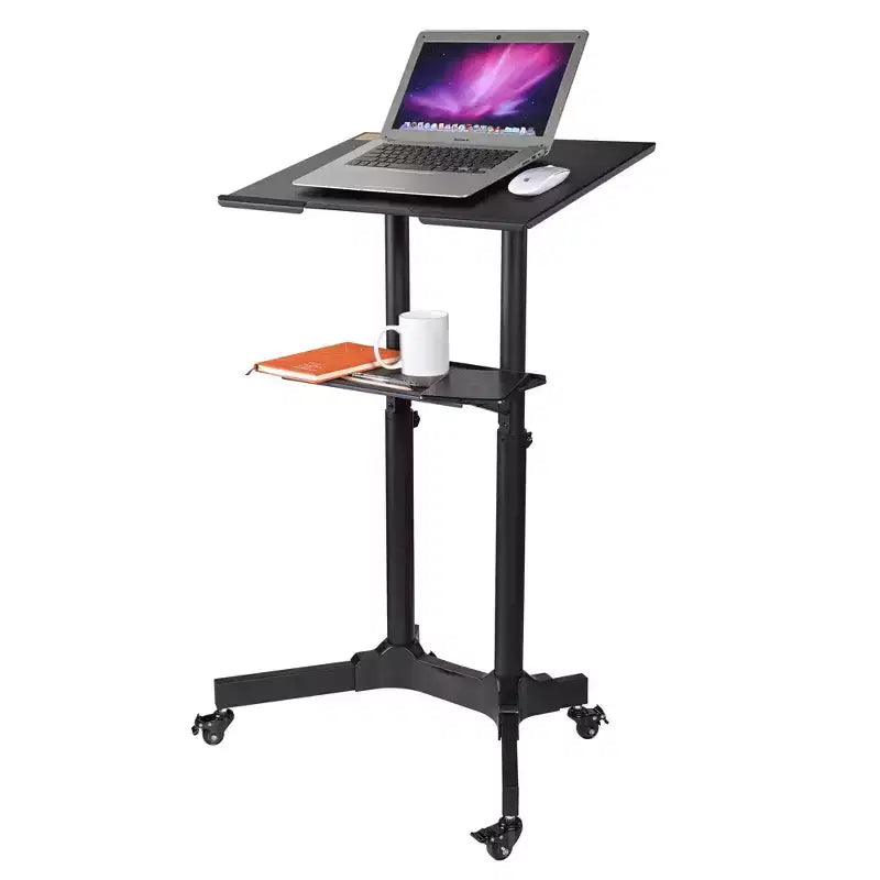Yescom Portable Rolling Podium Mobile Standing Laptop Desk Presentation Lectern Office