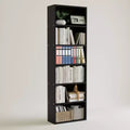 Tall Bookcase Dresser, 6 Shelf Standing Bookshelf, 6 Tier Open Shelf Wooden Bookcase, Floor Standing Display Storage Shelves