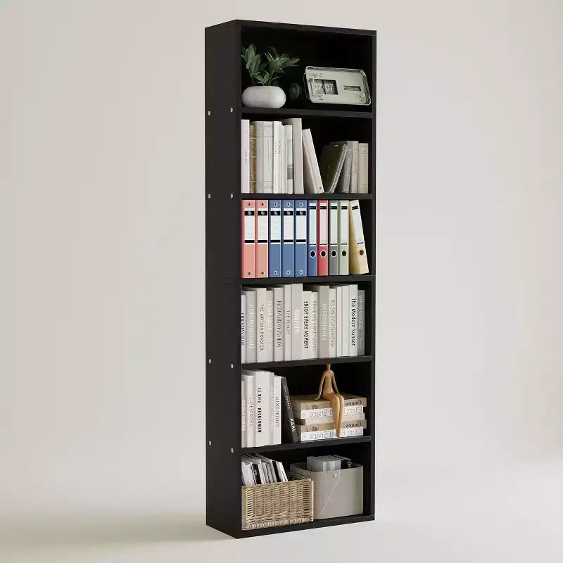 Tall Bookcase Dresser, 6 Shelf Standing Bookshelf, 6 Tier Open Shelf Wooden Bookcase, Floor Standing Display Storage Shelves