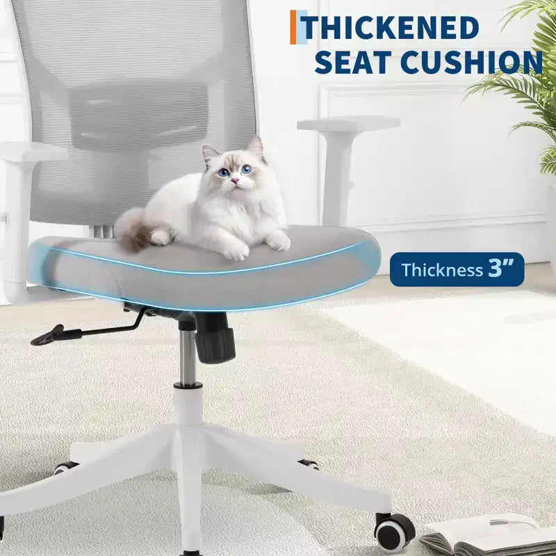 Fauteuil de bureau ergonomique inclinable - Chaise de bureau à dossier haut en maille avec appui-tête réglable, support lombaire complet, chaise de bureau à domicile, chaise de gaming