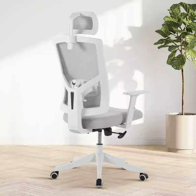Fauteuil de bureau ergonomique inclinable - Chaise de bureau à dossier haut en maille avec appui-tête réglable, support lombaire complet, chaise de bureau à domicile, chaise de gaming
