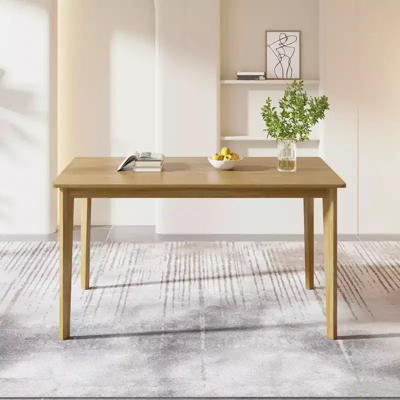 Table de salle à manger rectangulaire couleur bois naturel, table scandinave simple multifonctionnelle pour bureau à domicile