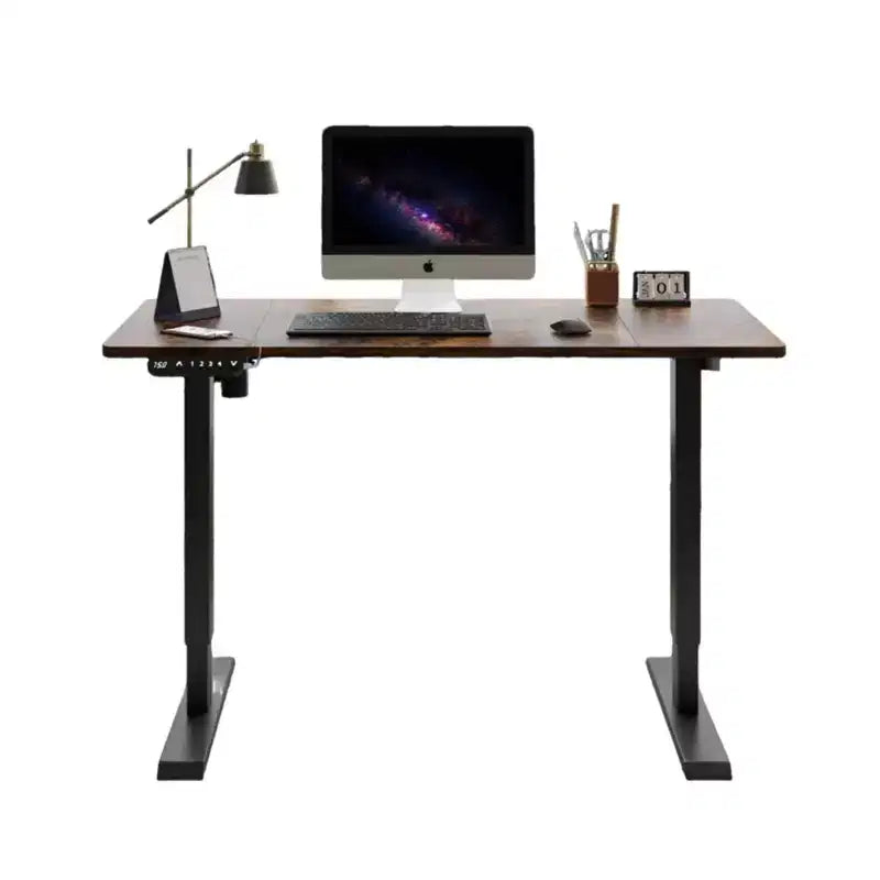 NAYSAYE Height Adjustable Standing Desk Sit Stand Work Table End Table for Home Office Workspace Lift Up, Brown, 48*24*45