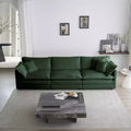 MAYEERTY Mid Century Modern Couch 3 Seater Sofa with 2 Armrest Pillow and 3 Toss Pillows for Living Room for Bedroom Green