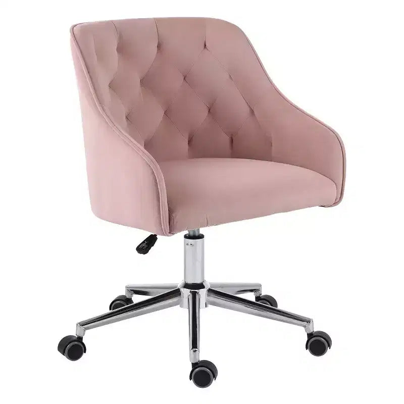 Fauteuil de bureau en velours avec pivot, hauteur réglable et roulettes fluides – Élégant et confortable pour le bureau à domicile, la coiffeuse et les dortoirs