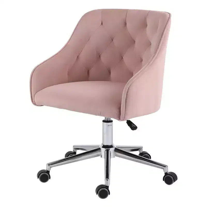Fauteuil de bureau en velours avec pivot, hauteur réglable et roulettes fluides – Élégant et confortable pour le bureau à domicile, la coiffeuse et les dortoirs