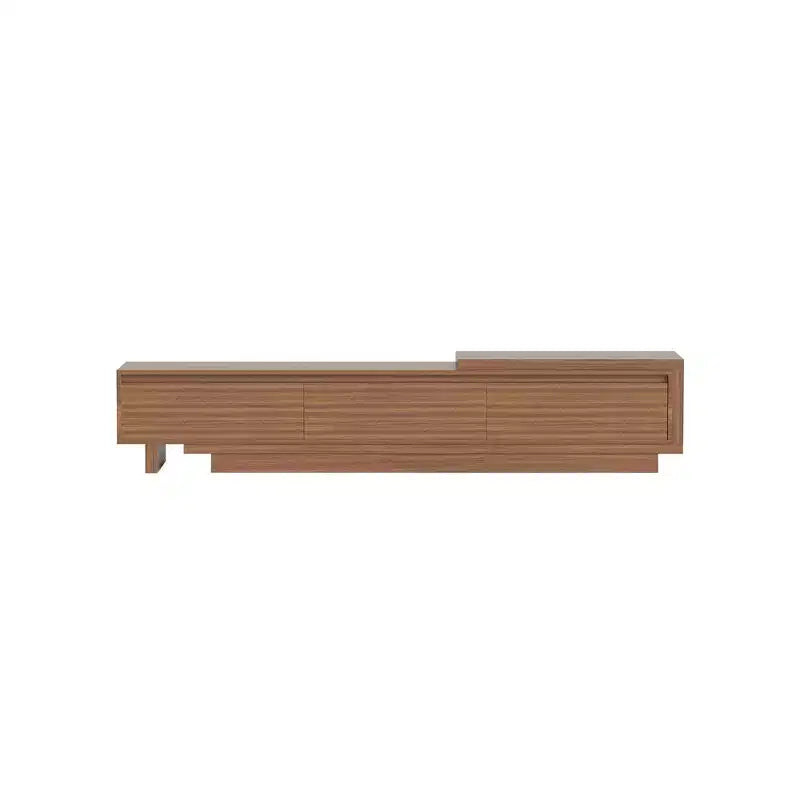 Meuble TV extensible Mid-Century Modern 78.74102.3 avec 3 tiroirs, façade texturée et console média moderne pour salon