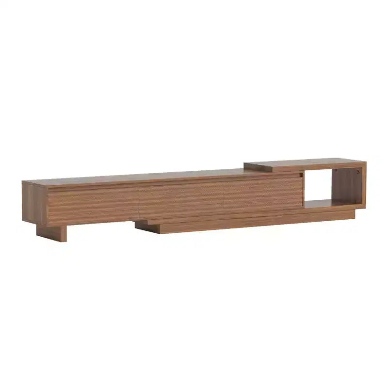 Meuble TV extensible Mid-Century Modern 78.74102.3 avec 3 tiroirs, façade texturée et console média moderne pour salon