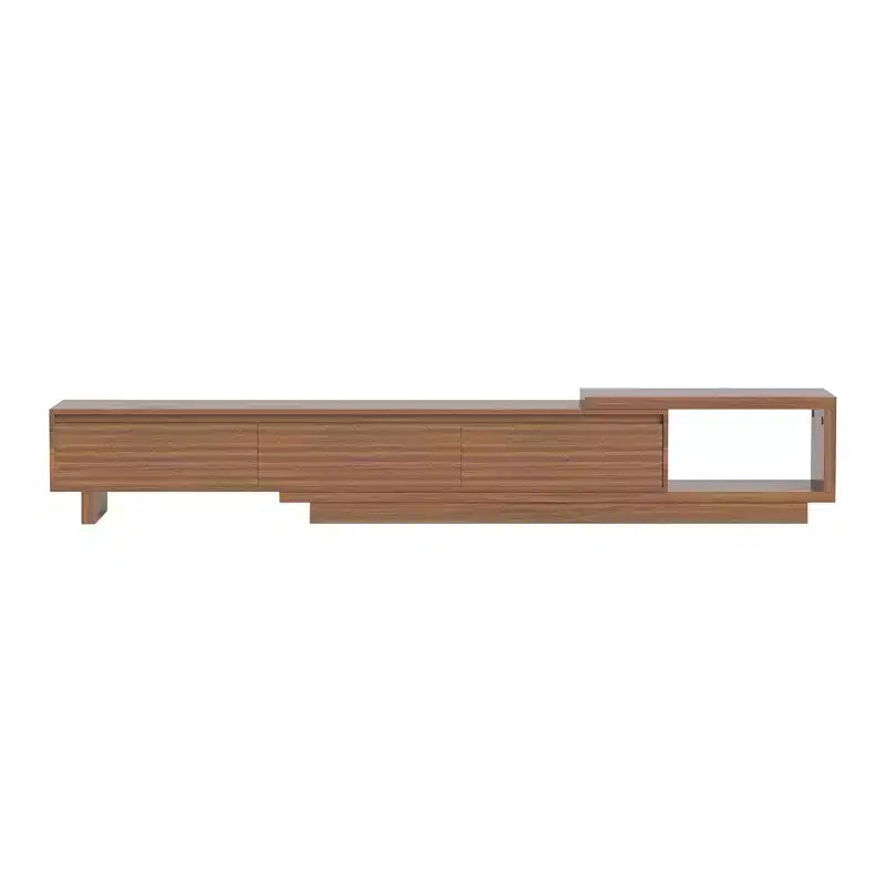 Meuble TV extensible Mid-Century Modern 78.74102.3 avec 3 tiroirs, façade texturée et console média moderne pour salon