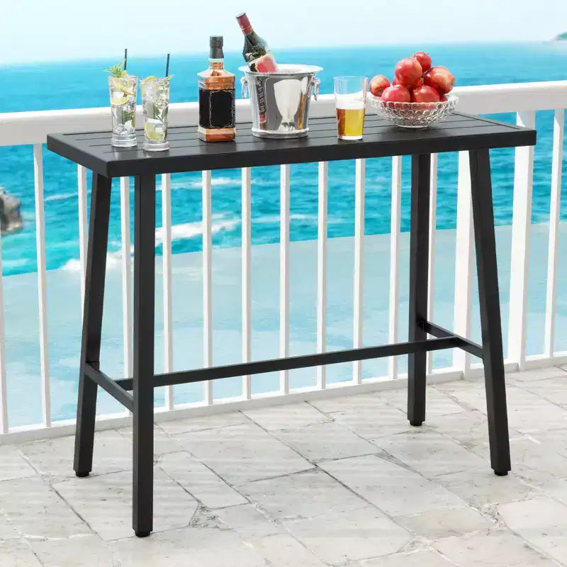 Table à manger rectangulaire en métal pour 4 à 6 personnes avec pédale de commande au pied