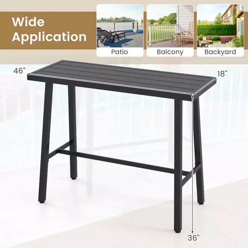 Table à manger rectangulaire en métal pour 4 à 6 personnes avec pédale de commande au pied