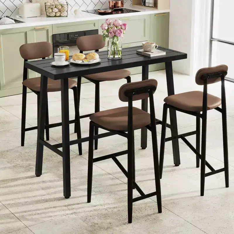 Table à manger rectangulaire en métal pour 4 à 6 personnes avec pédale de commande au pied