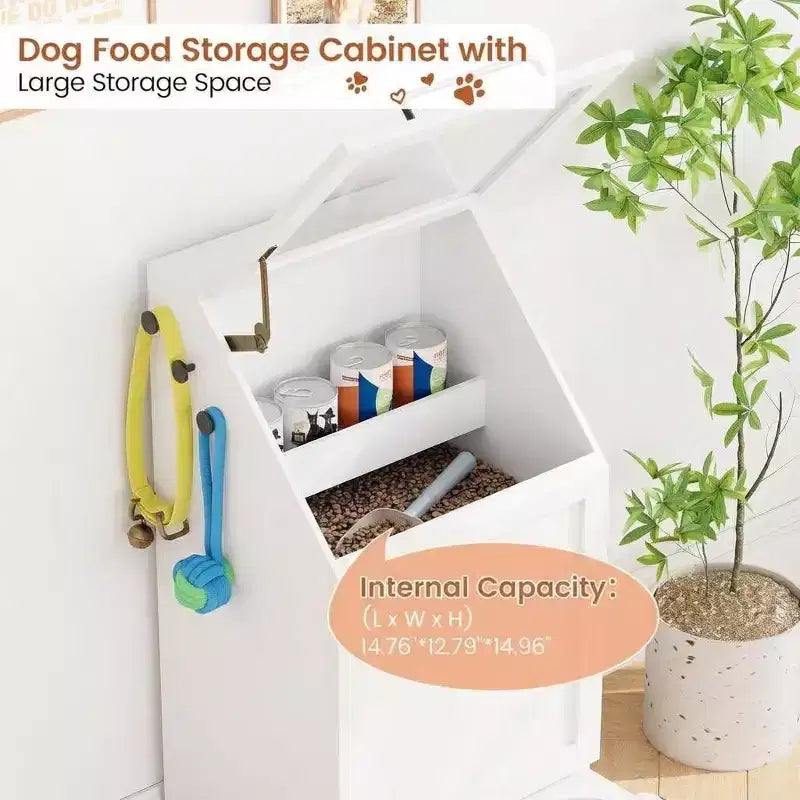 Station d'alimentation intégrée surélevée pour chien, distributeur de croquettes pliable pour chien, meuble d'alimentation moderne pour animaux de compagnie, pour cuisine, salle à manger