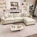 Captiva Designs Upholstered Indoor Sofa with Ottoman, Solid Wood Frame, Pocket Spring Seat & Throw Pillows