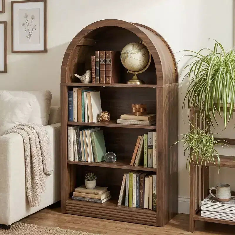 NEWLAYOUT 4-Tier Tall Bookshelf, 47.6 Inch Wood Open Display Floor Bookcase