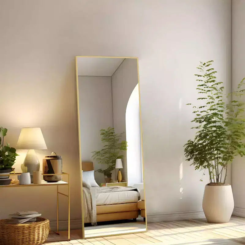 JIONJOY 16x59 Full Length Mirror, Shatterproof HD Glass Metal Frame, Floor/Wall Mounted for Bedroom Closet Entryway