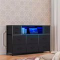 10-Drawer Fabric Dresser, Open Shelves, Modern Storage Cabinet, for Bedroom, Living Room, Hallway