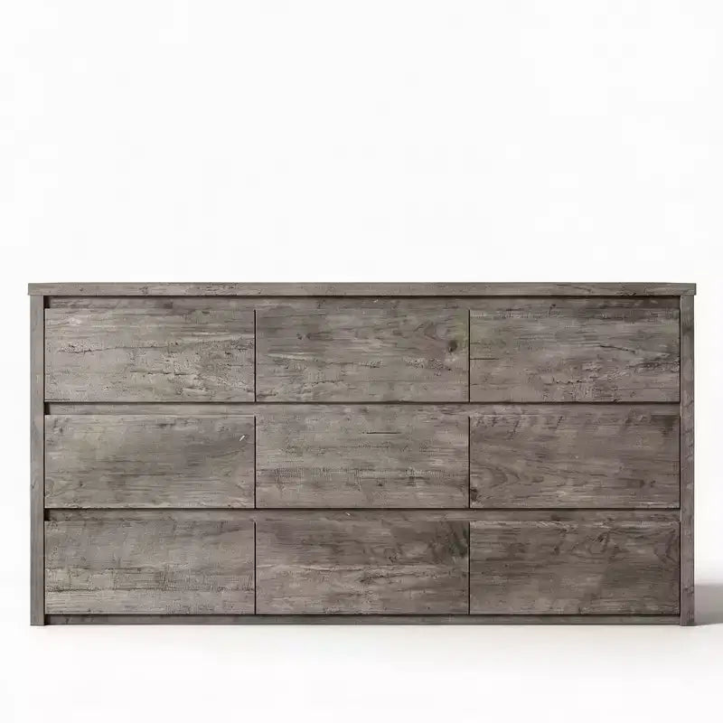 Commode en bois à 9 tiroirs pour chambre à coucher, grande commode moderne, grand meuble de rangement pour salon, couloir ou entrée.