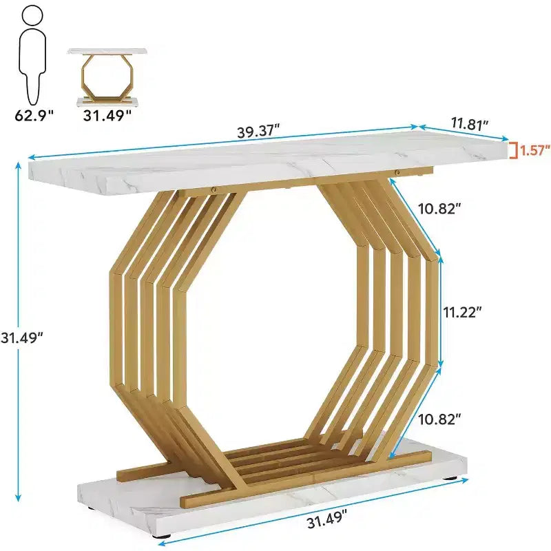 39,37 Table console étroite d'entrée