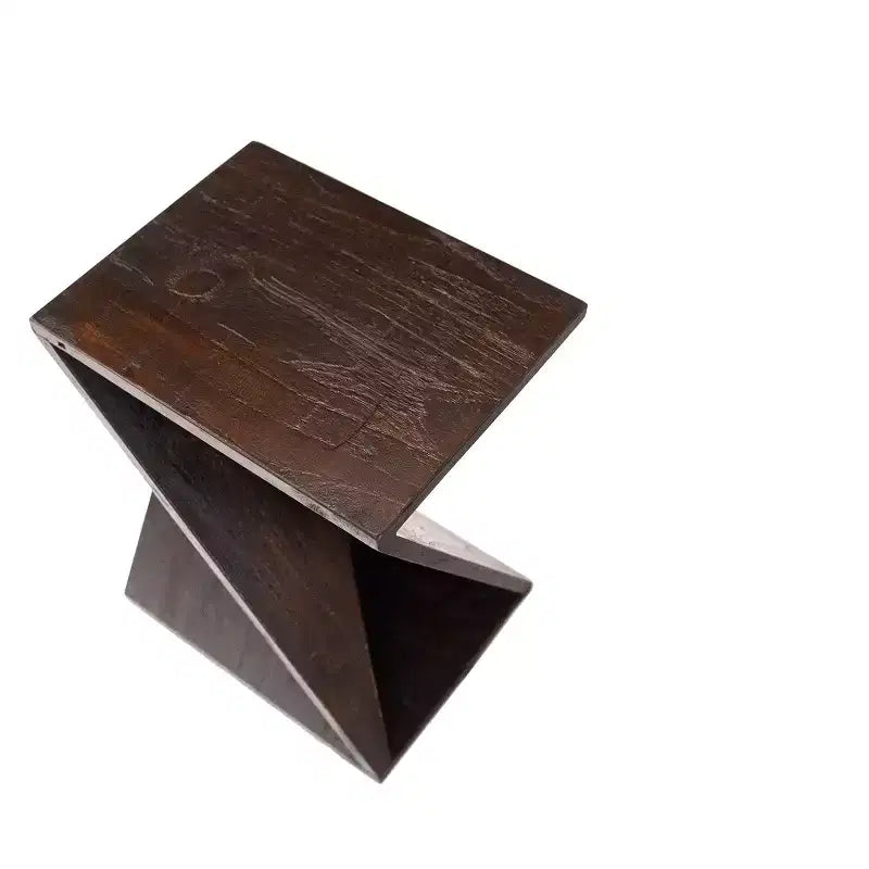 Tabouret torsadé de douche et de bain en teck nordique foncé - Marron foncé