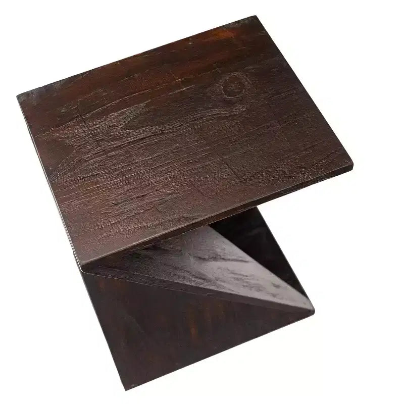 Tabouret torsadé de douche et de bain en teck nordique foncé - Marron foncé